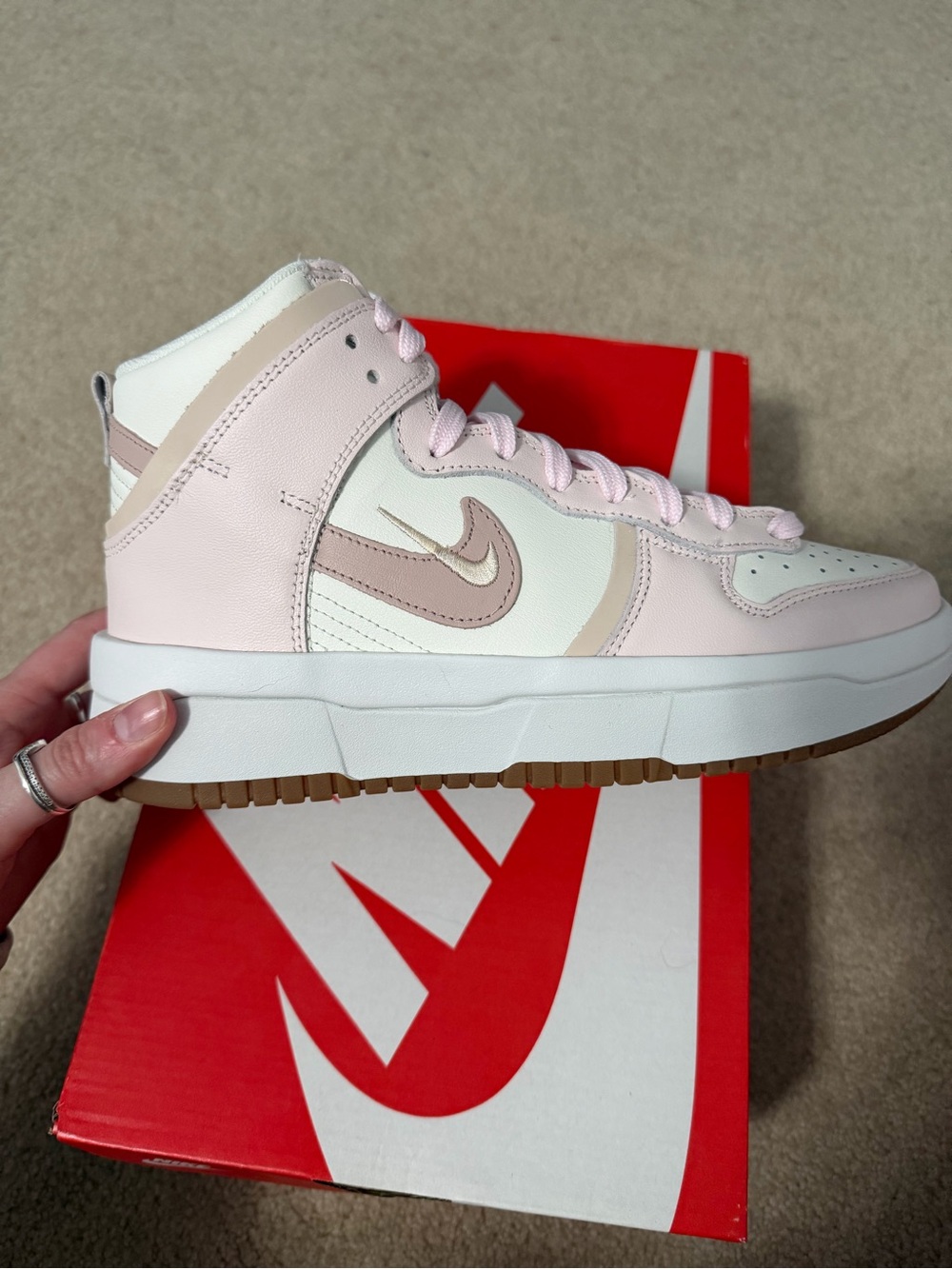 Nike Dunk High Up Women's Sneakers - Light Soft Pink & Sail